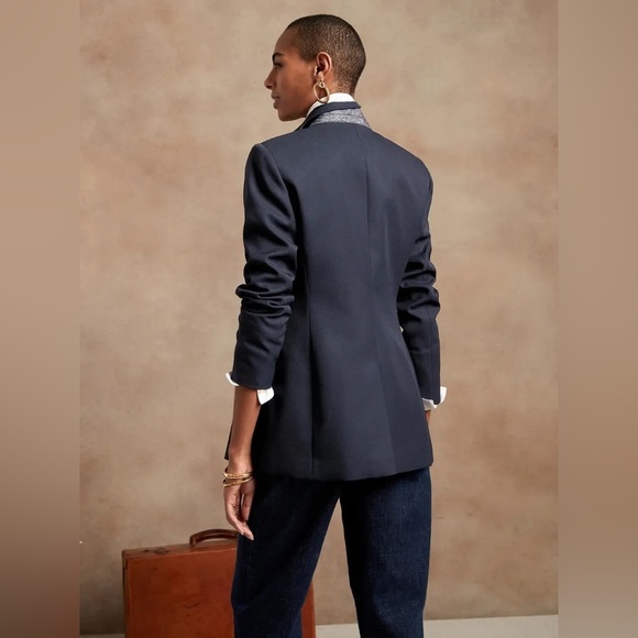 NWT! Banana Republic Olive Green Riding Jacket Blazer - Size 12 - Picture 3 of 3